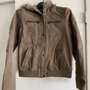 Danier Suede Leather Bomber Jacket